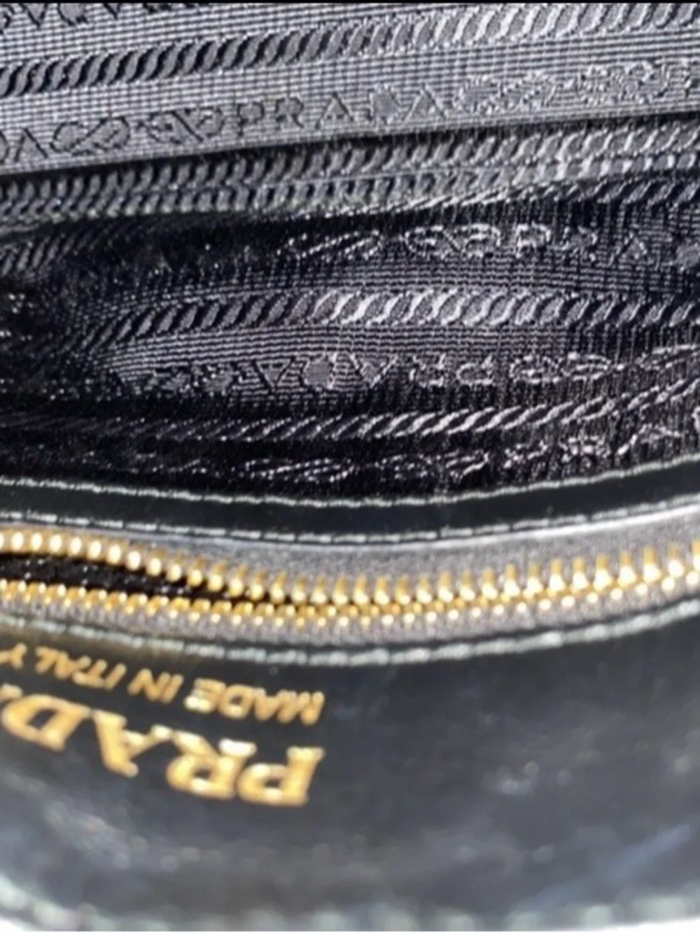 Prada Black Quilted Leather Crossbody Camera Bag with Gold Logo